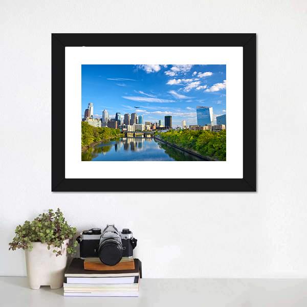 Schuylkill River Canvas Wall Art-3 Horizontal-Gallery Wrap-25" x 16"-Tiaracle