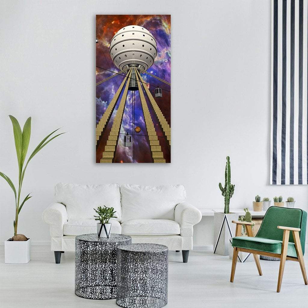 Science Technology Planet Vertical Canvas Wall Art-1 Vertical-Gallery Wrap-12" x 24"-Tiaracle