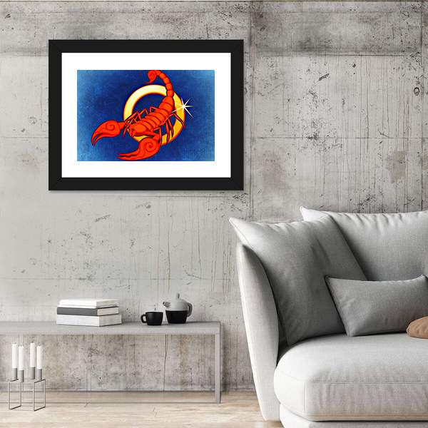 Scorpio Zodiac Sign Canvas Wall Art-3 Horizontal-Gallery Wrap-25" x 16"-Tiaracle