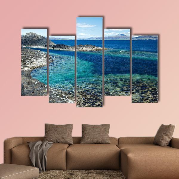 Sea At Staffa Island Canvas Wall Art-5 Pop-Gallery Wrap-47" x 32"-Tiaracle