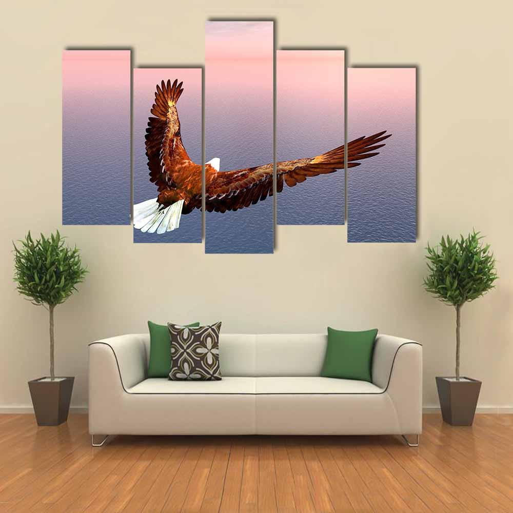 Sea Eagle Canvas Wall Art-5 Pop-Gallery Wrap-32" x 21"-Tiaracle