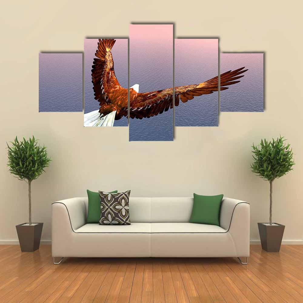 Sea Eagle Canvas Wall Art-5 Star-Gallery Wrap-42" x 21"-Tiaracle