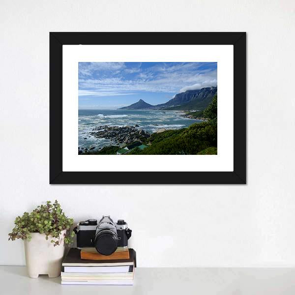 Sea In Cape Town Canvas Wall Art-1 Piece-Framed Print-20" x 16"-Tiaracle