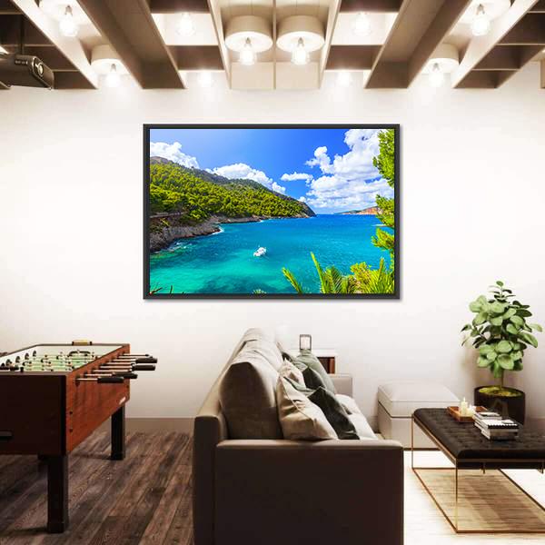 Sea Landscape In Kefalonia Canvas Wall Art-3 Horizontal-Gallery Wrap-25" x 16"-Tiaracle