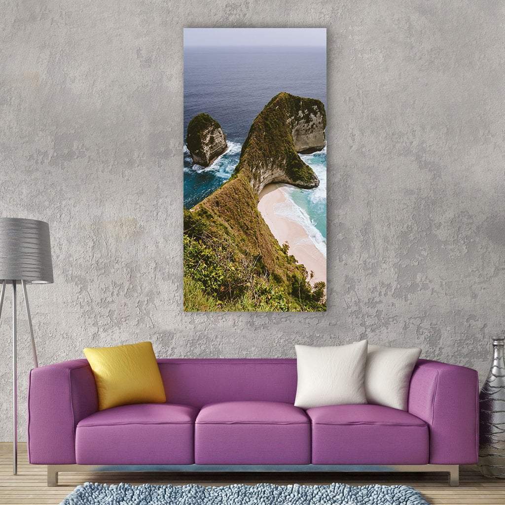 Sea Ocean With Blue Water Waves Vertical Canvas Wall Art-1 Vertical-Gallery Wrap-12" x 24"-Tiaracle