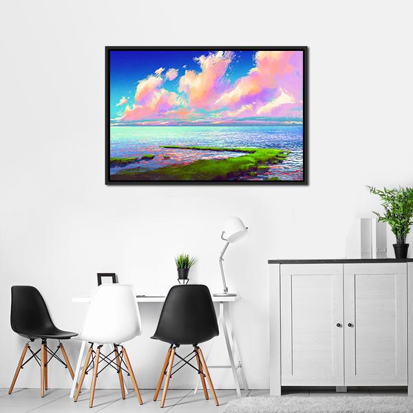 Sea Painting Canvas Wall Art-5 Horizontal-Gallery Wrap-22" x 12"-Tiaracle