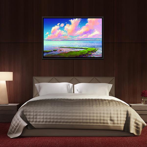 Sea Painting Canvas Wall Art-5 Horizontal-Gallery Wrap-22" x 12"-Tiaracle