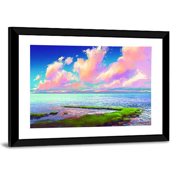Sea Painting Panoramic Canvas Wall Art-1 Piece-36" x 12"-Tiaracle