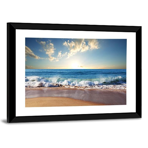 Sea Sunset In Olympic Park Coast Canvas Wall Art-3 Horizontal-Gallery Wrap-25" x 16"-Tiaracle