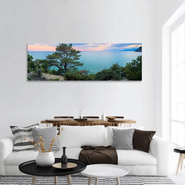 Sea View In Crimea Russia Panoramic Canvas Wall Art-1 Piece-36" x 12"-Tiaracle
