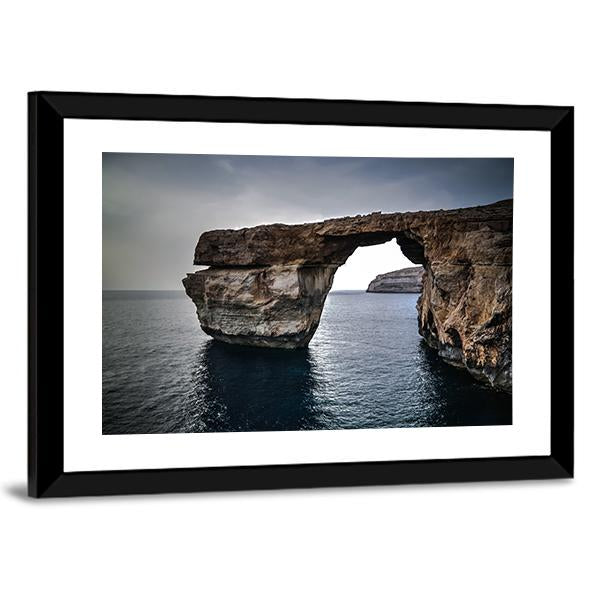 Sea View To Azure Window Canvas Wall Art-3 Horizontal-Gallery Wrap-25" x 16"-Tiaracle