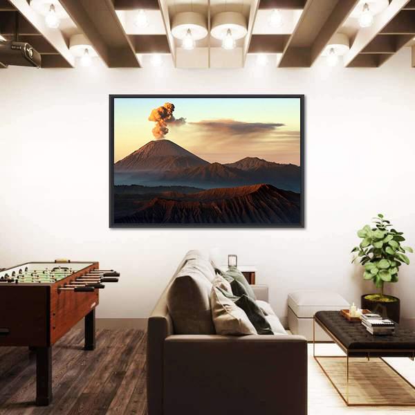 Semeru Volcano Indonesia Canvas Wall Art-5 Horizontal-Gallery Wrap-22" x 12"-Tiaracle