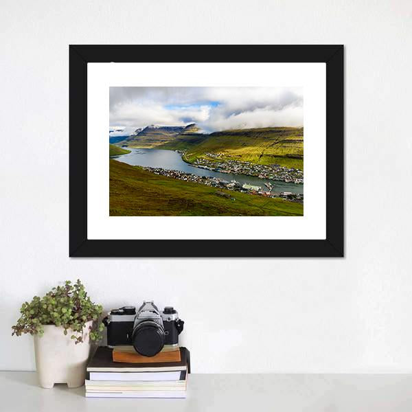 Settlement On Bordoy Panoramic Canvas Wall Art-1 Piece-36" x 12"-Tiaracle