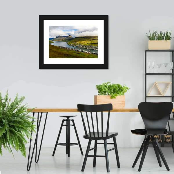 Settlement On Bordoy Panoramic Canvas Wall Art-1 Piece-36" x 12"-Tiaracle