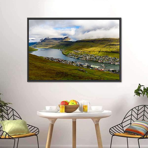 Settlement On Bordoy Panoramic Canvas Wall Art-1 Piece-36" x 12"-Tiaracle
