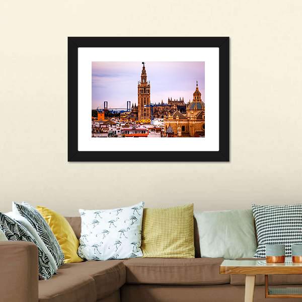 Seville Cathedral Canvas Wall Art-3 Horizontal-Gallery Wrap-25" x 16"-Tiaracle