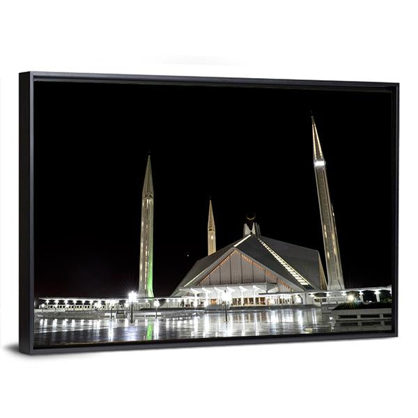 Shah Faisal Mosque Pakistan Canvas Wall Art-5 Horizontal-Gallery Wrap-22" x 12"-Tiaracle