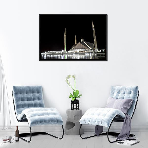 Shah Faisal Mosque Pakistan Canvas Wall Art-5 Horizontal-Gallery Wrap-22" x 12"-Tiaracle