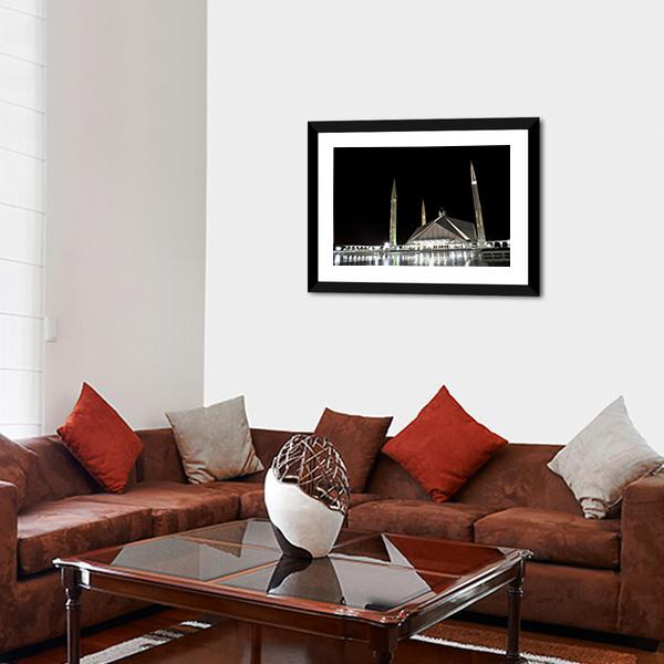 Shah Faisal Mosque Pakistan Canvas Wall Art-5 Horizontal-Gallery Wrap-22" x 12"-Tiaracle