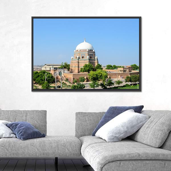 Shah Rukn-E-Alam Pakistan Canvas Wall Art-1 Piece-Floating Frame-24" x 16"-Tiaracle