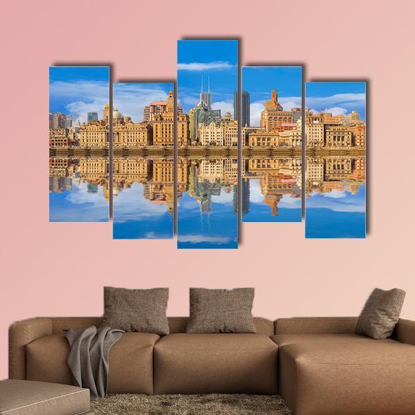 Shanghai Bund Canvas Wall Art-5 Pop-Gallery Wrap-47" x 32"-Tiaracle