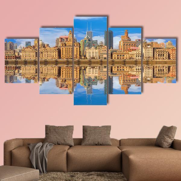 Shanghai Bund Canvas Wall Art-5 Star-Gallery Wrap-62" x 32"-Tiaracle