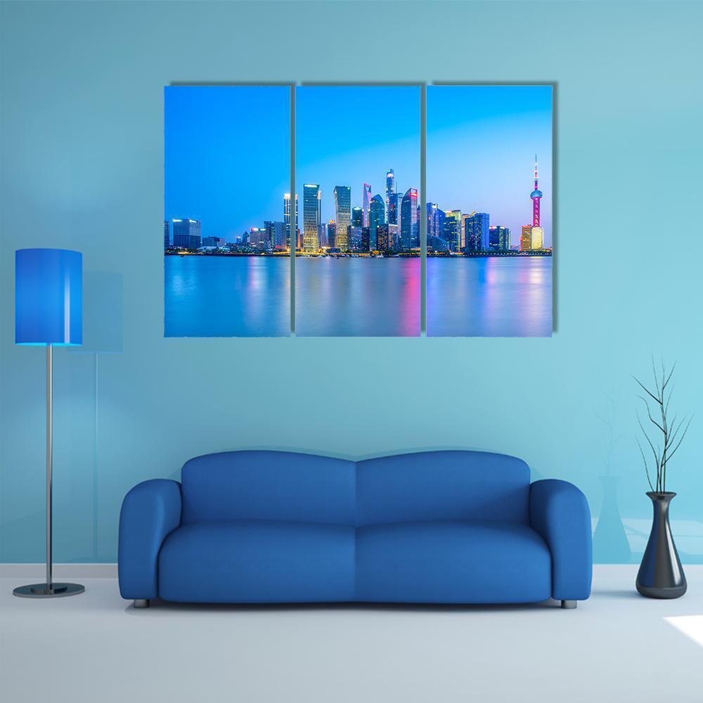 Shanghai Landscape Canvas Wall Art-3 Horizontal-Gallery Wrap-37" x 24"-Tiaracle