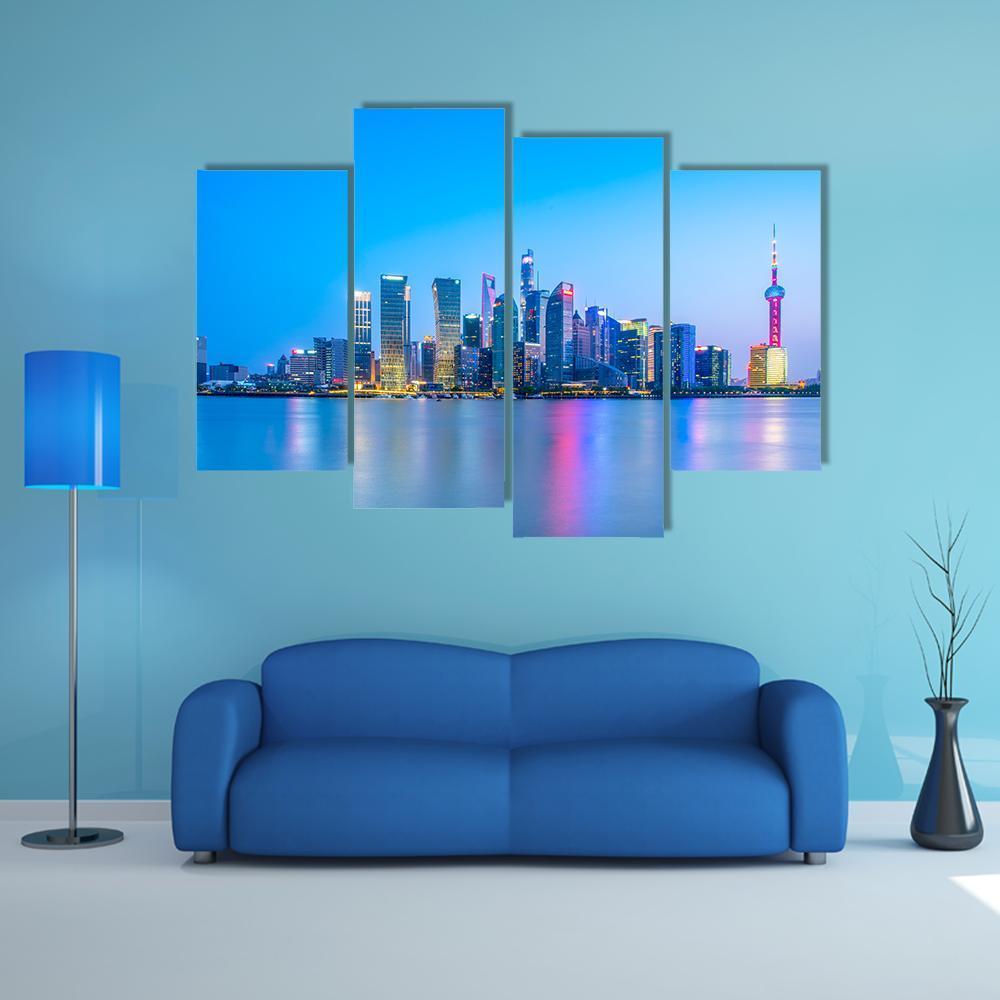 Shanghai Landscape Canvas Wall Art-4 Pop-Gallery Wrap-50" x 32"-Tiaracle
