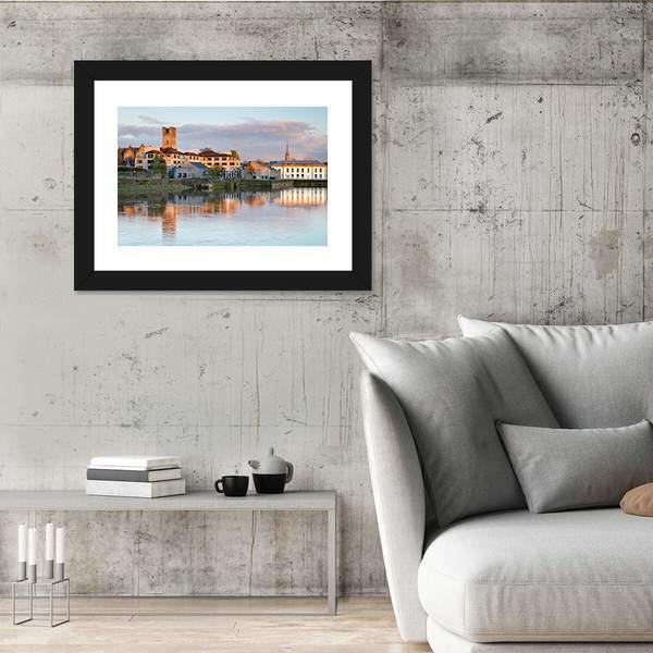 Shannon River Scenery In Ireland Canvas Wall Art-3 Horizontal-Gallery Wrap-25" x 16"-Tiaracle