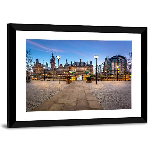 Sheffield Town Hall Canvas Wall Art-3 Horizontal-Gallery Wrap-25" x 16"-Tiaracle