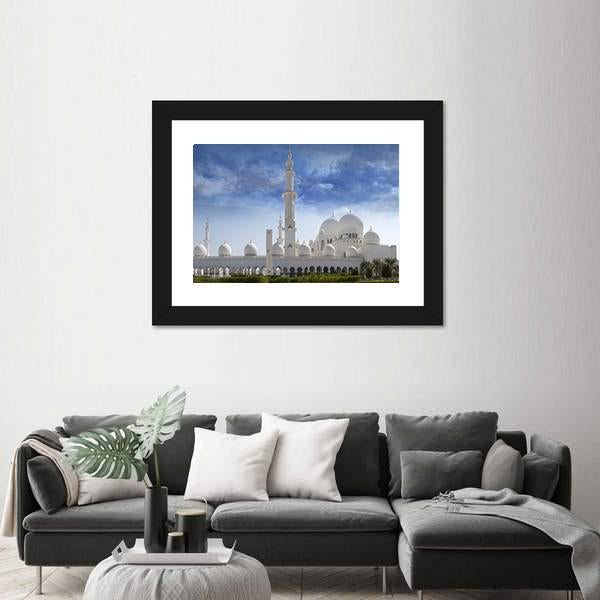 Sheikh Zayed Mosque In Abu Dhabi Canvas Wall Art-5 Horizontal-Gallery Wrap-22" x 12"-Tiaracle