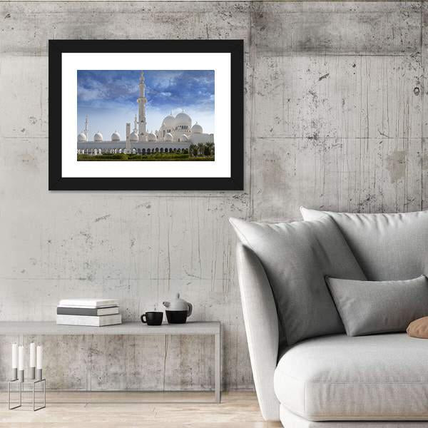 Sheikh Zayed Mosque In Abu Dhabi Canvas Wall Art-5 Horizontal-Gallery Wrap-22" x 12"-Tiaracle