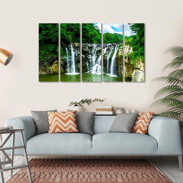 Shifen Waterfall At Pingxi Township Canvas Wall Art-5 Horizontal-Gallery Wrap-22" x 12"-Tiaracle