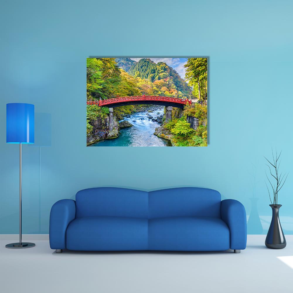 Shinkyo Bridge In Nikko Japan Canvas Wall Art-1 Piece-Gallery Wrap-36" x 24"-Tiaracle