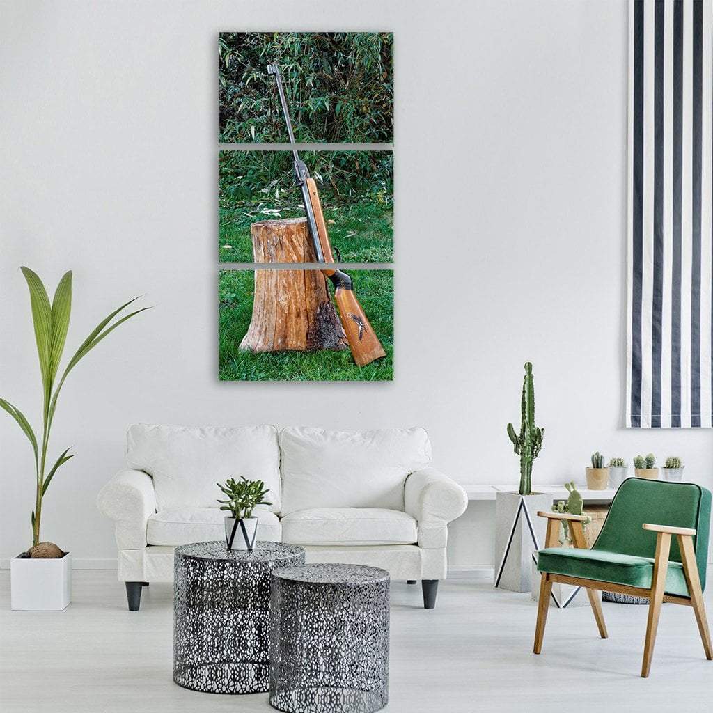 Shooting Rifle Weapon Vertical Canvas Wall Art-3 Vertical-Gallery Wrap-12" x 25"-Tiaracle