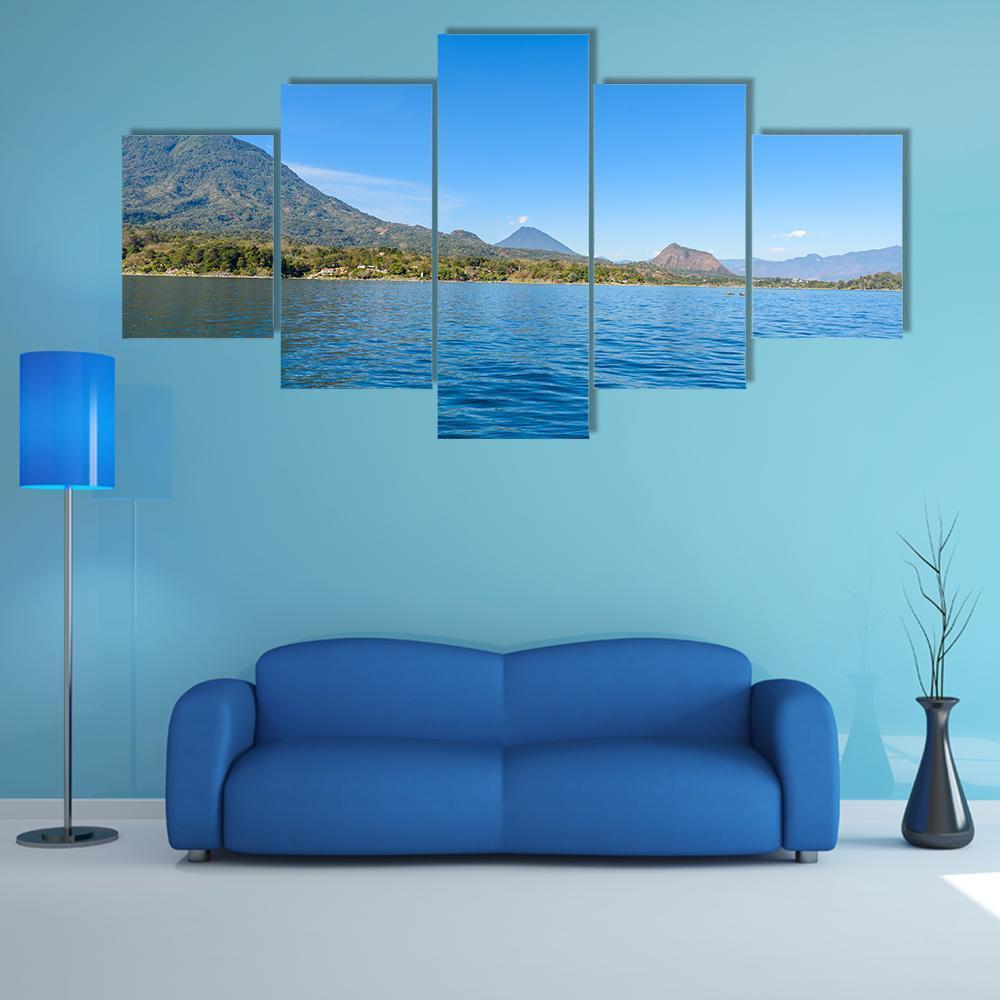 Shore Of San Lucas Toliman At Lake Atitlan Canvas Wall Art-5 Star-Gallery Wrap-62" x 32"-Tiaracle