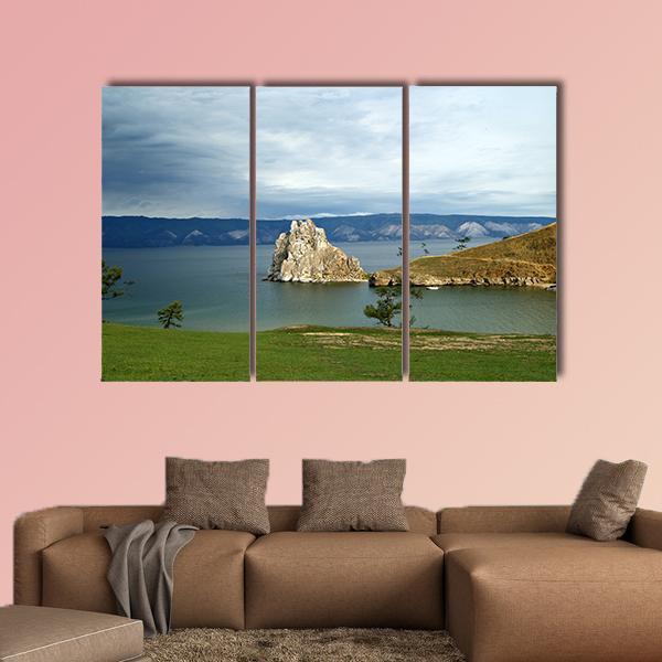 Shore Of The Island Of Olkhon Canvas Wall Art-3 Horizontal-Gallery Wrap-37" x 24"-Tiaracle