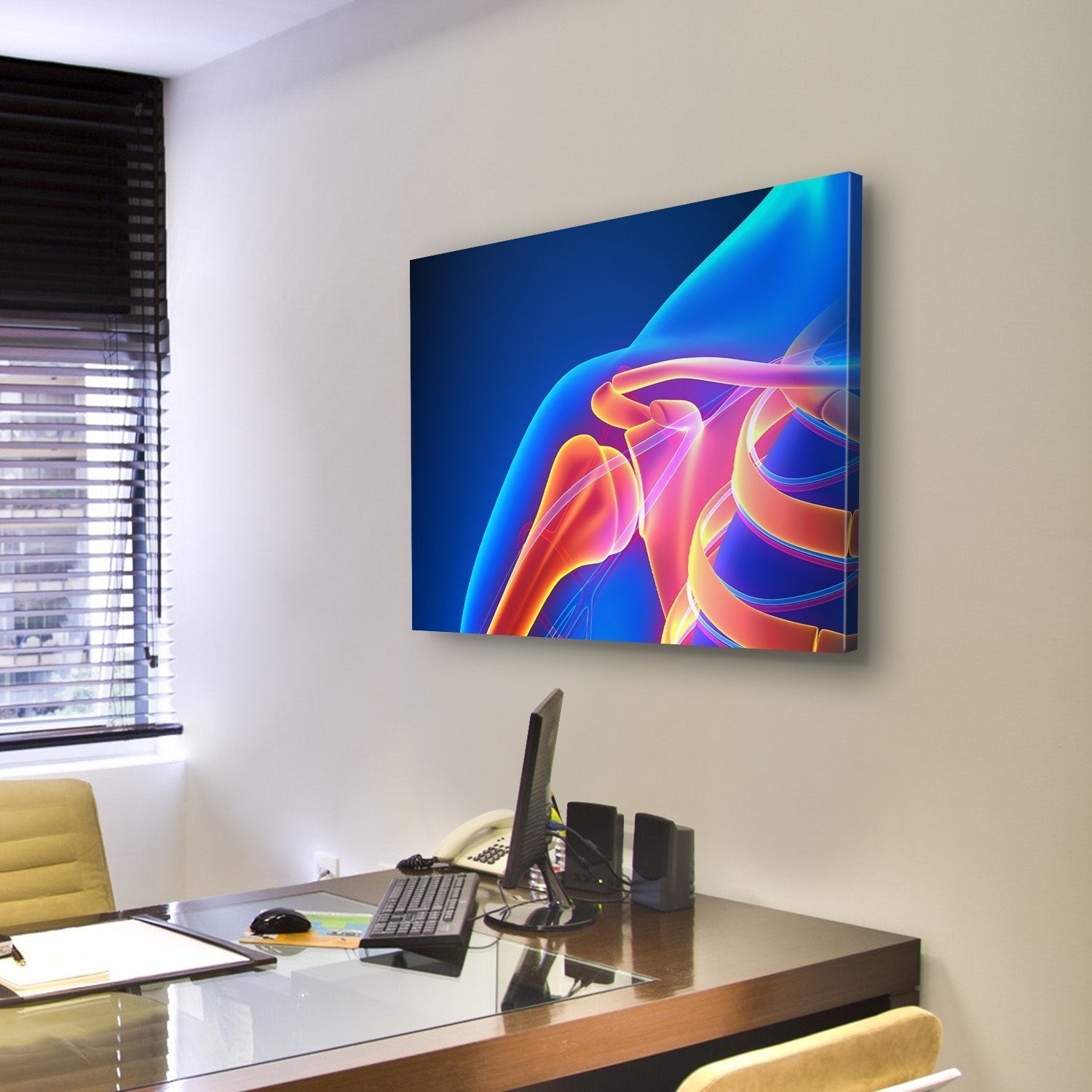 Shoulder Joint Anatomy Canvas Wall Art-3 Horizontal-Gallery Wrap-25" x 16"-Tiaracle