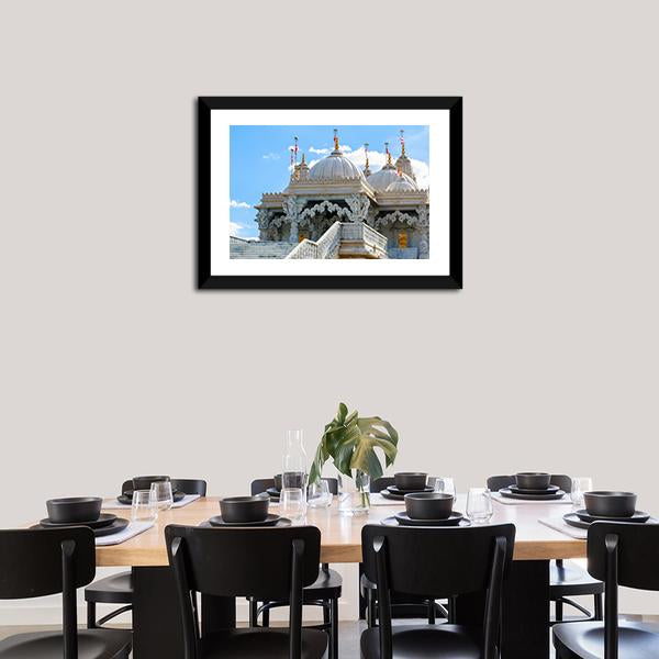 Shri Swaminarayan Mandir London Canvas Wall Art-5 Horizontal-Gallery Wrap-22" x 12"-Tiaracle