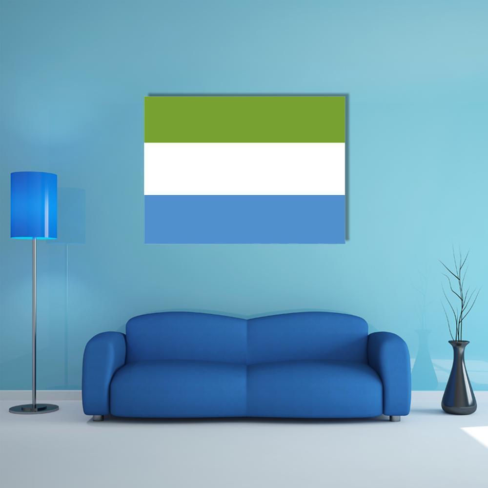 Sierra Leone Flag Canvas Wall Art-1 Piece-Gallery Wrap-36" x 24"-Tiaracle
