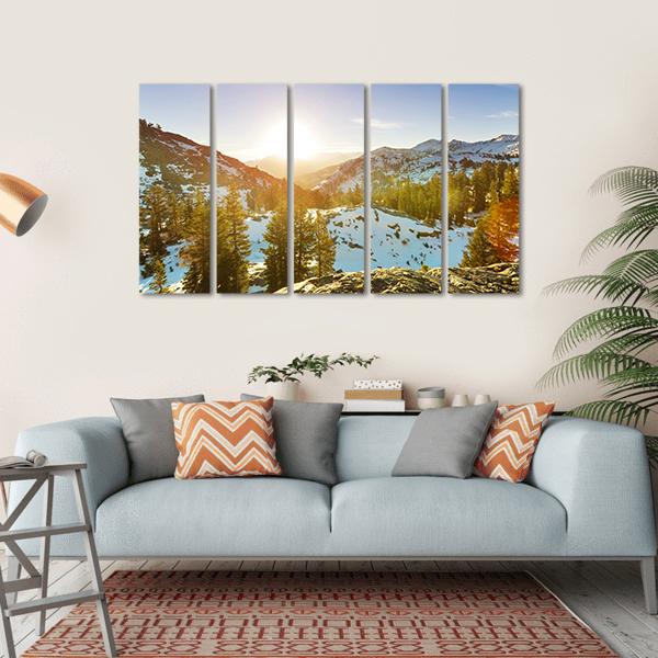 Sierra Nevada Mountain Canvas Wall Art-5 Horizontal-Gallery Wrap-22" x 12"-Tiaracle