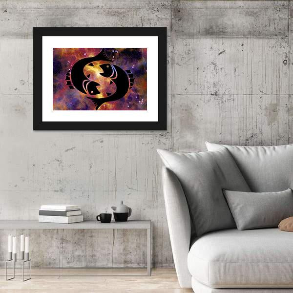 Sign Of Pisces Canvas Wall Art-3 Horizontal-Gallery Wrap-25" x 16"-Tiaracle