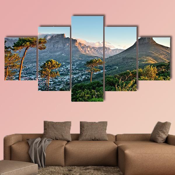 Signal Hill In Cape Town Canvas Wall Art-5 Star-Gallery Wrap-62" x 32"-Tiaracle