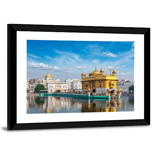 Sikh Gurdwara Golden Temple Canvas Wall Art-3 Horizontal-Gallery Wrap-25" x 16"-Tiaracle