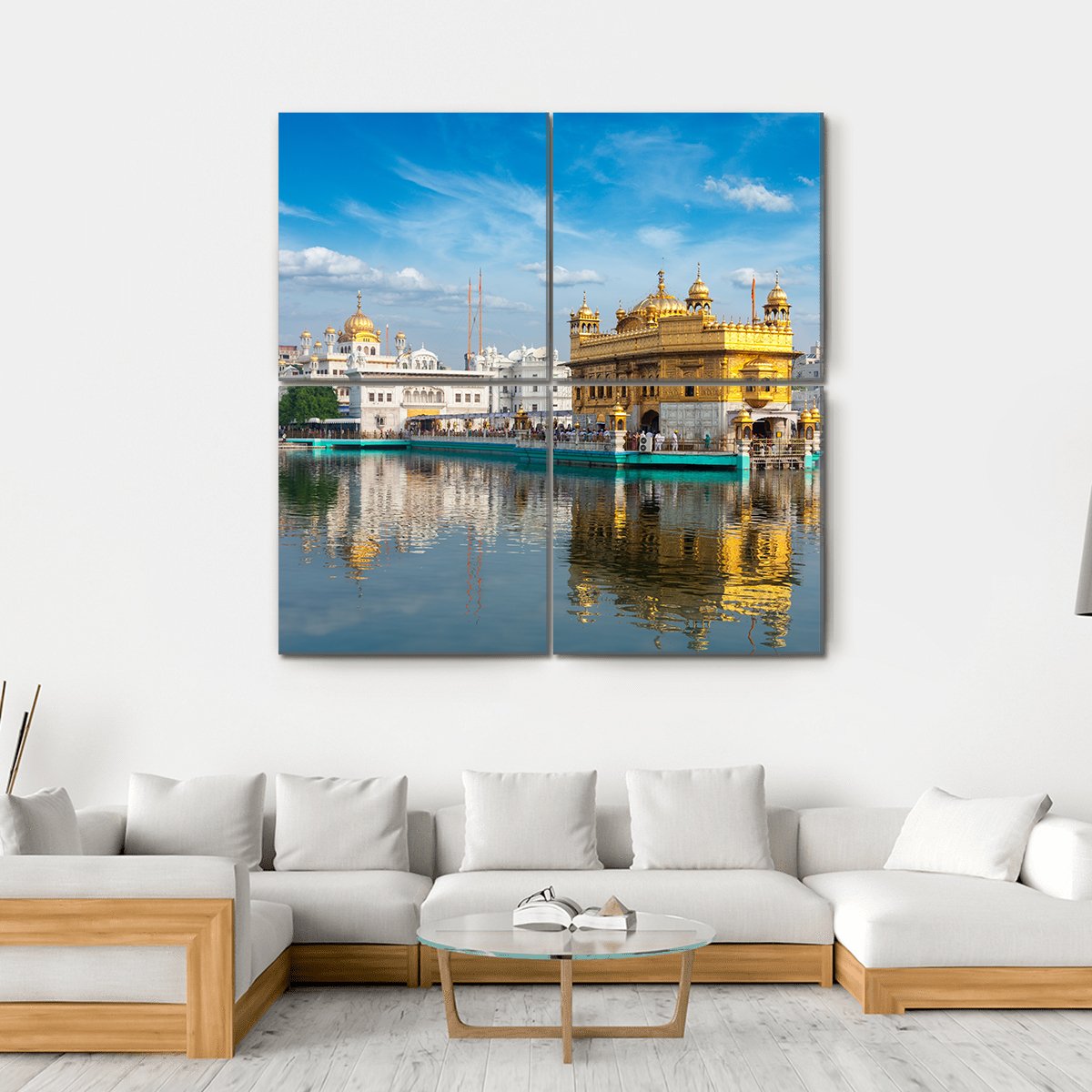 Sikh Gurdwara Golden Temple Canvas Wall Art-4 Square-Gallery Wrap-17" x 17"-Tiaracle