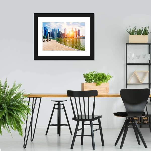 Singapore City Skyline Canvas Wall Art-3 Horizontal-Gallery Wrap-25" x 16"-Tiaracle