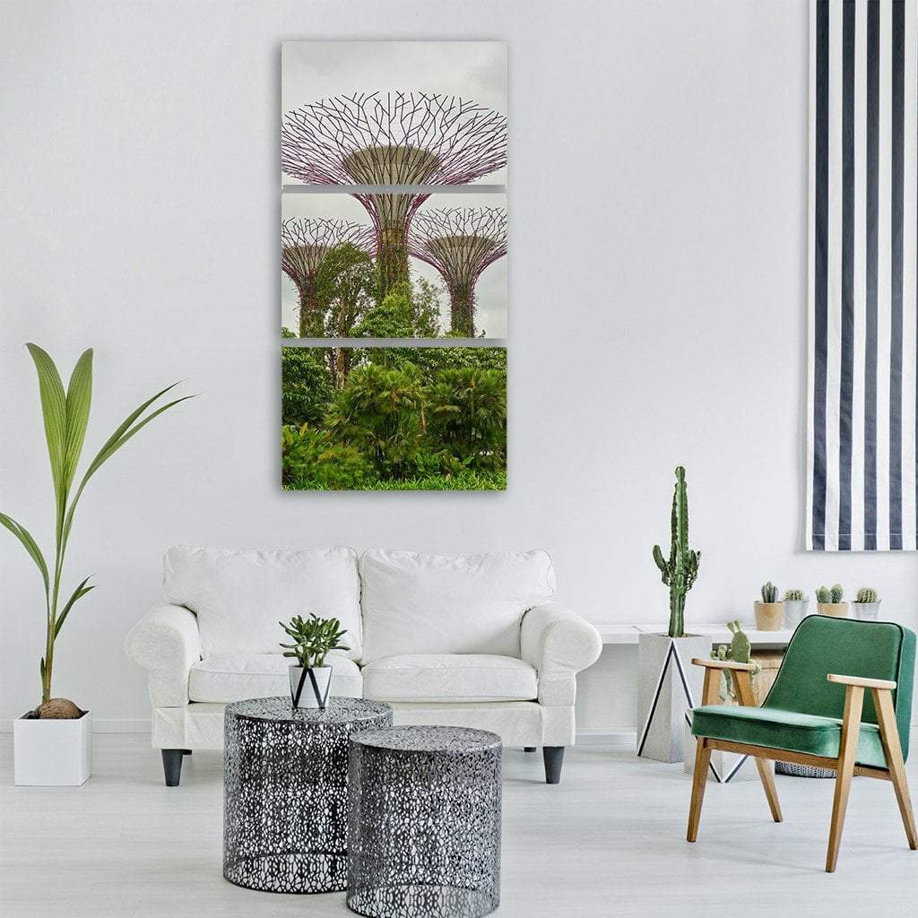 Singapore Park Vertical Canvas Wall Art-3 Vertical-Gallery Wrap-12" x 25"-Tiaracle