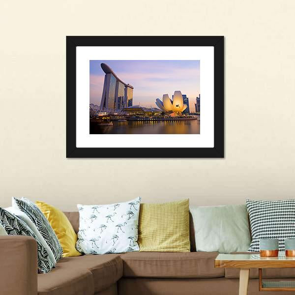 Singapore's Financial District Canvas Wall Art-3 Horizontal-Gallery Wrap-25" x 16"-Tiaracle