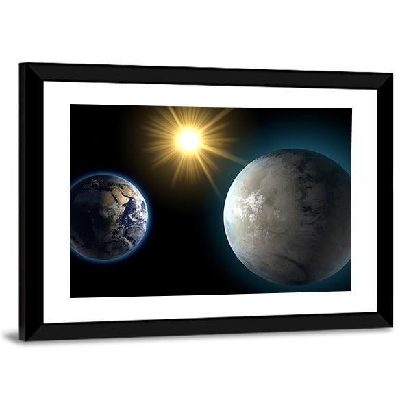 Sister Planet Comparison Canvas Wall Art-3 Horizontal-Gallery Wrap-25" x 16"-Tiaracle
