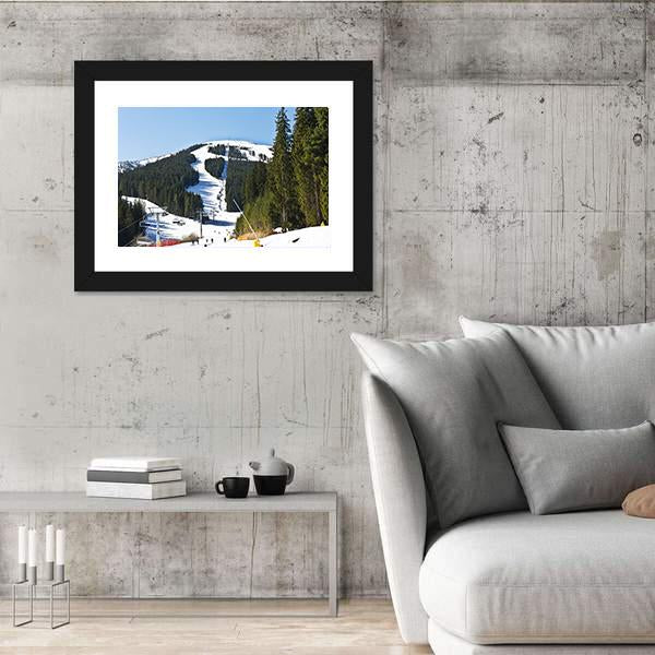 Ski Slope At Winter Resort Bansko Canvas Wall Art-3 Horizontal-Gallery Wrap-25" x 16"-Tiaracle